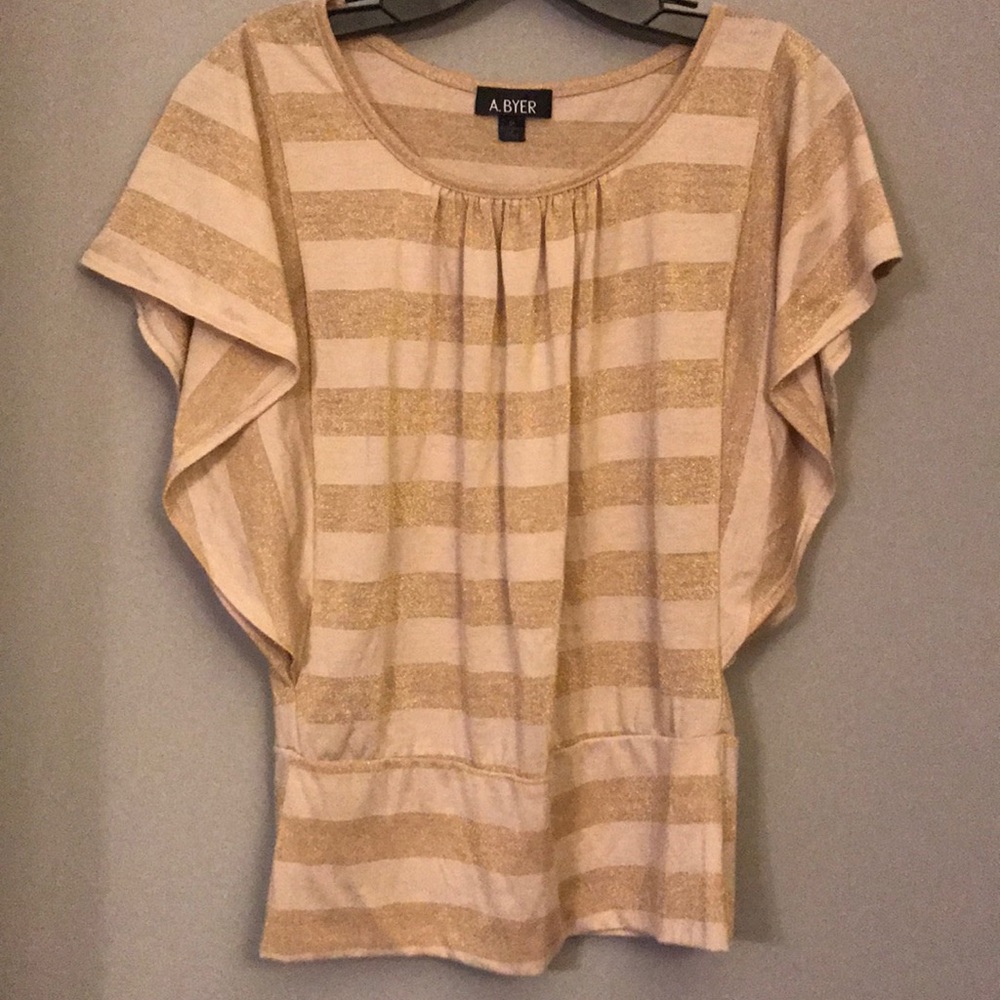 A Byer gold striped blouse